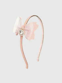 Sweet Wink Heart Charm Glitter Bow Headband