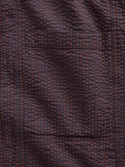Textured Gingham Zip Shirt Jacket