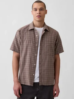 Textured Linen-Cotton Shirt
