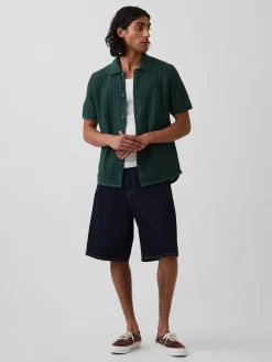 Textured Relaxed Sweater Shirt