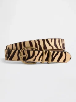 Tiger Print Calf Hair Belt