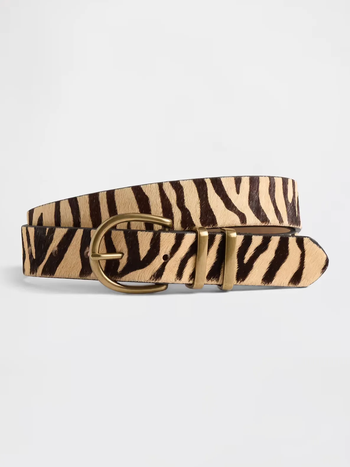 Tiger Print Calf Hair Belt