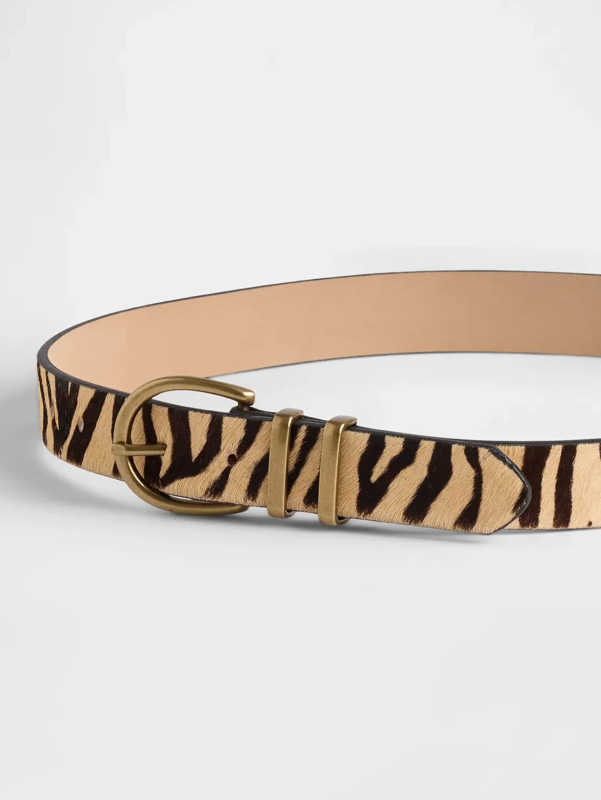 Tiger Print Calf Hair Belt