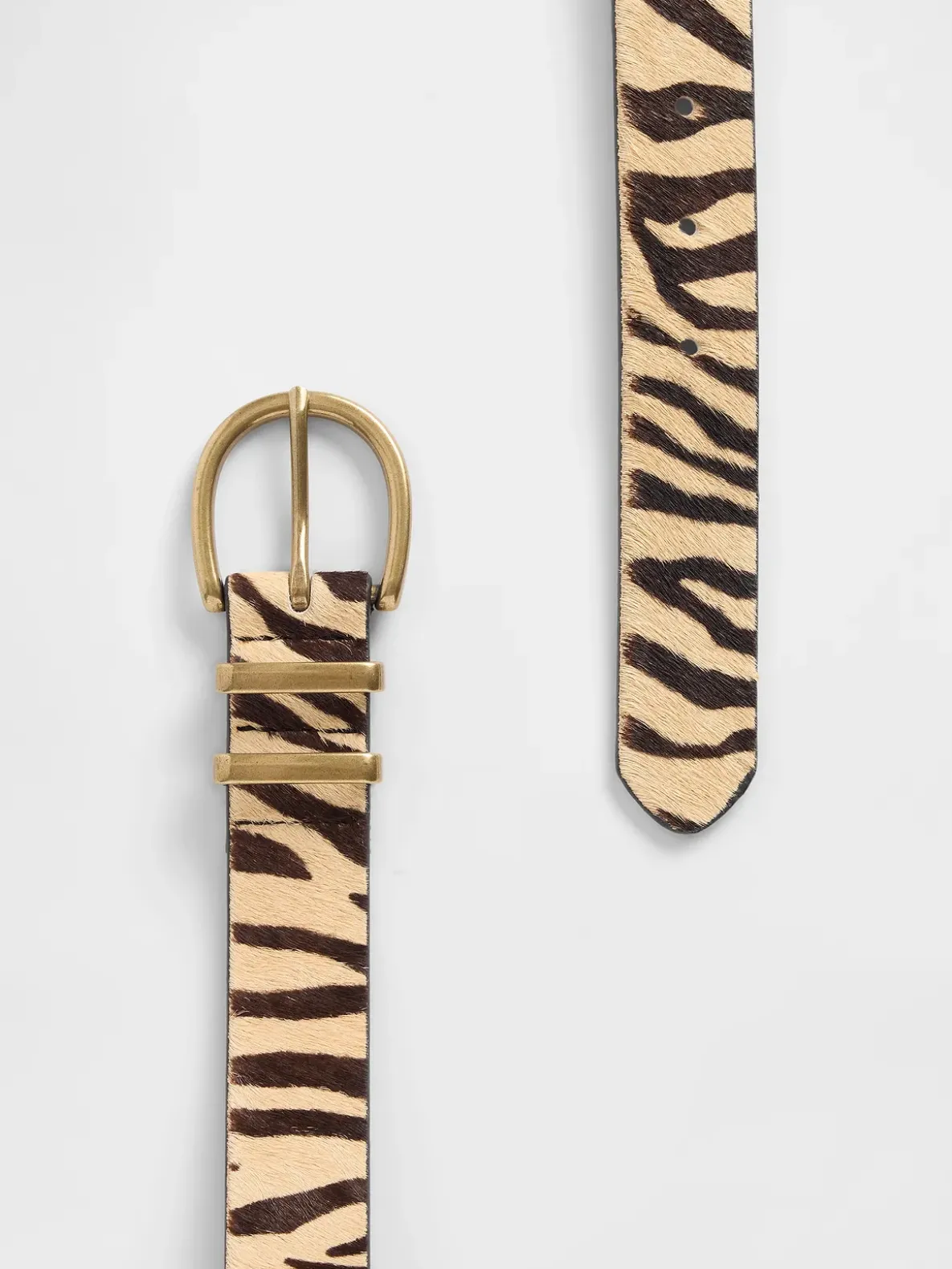 Tiger Print Calf Hair Belt