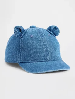 Toddler Denim Bear Baseball Hat