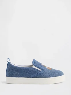 Toddler Denim Brannan Bear Slip-On Sneakers