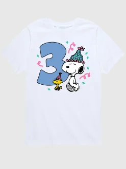 Toddler Peanuts 3rd Birthday Short Sleeve Graphic Tee