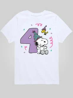 Toddler Peanuts 4th Birthday Short Sleeve Graphic T-Shirt