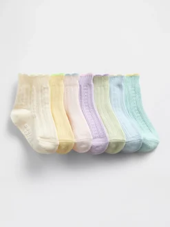 Toddler Ruffle Quarter Crew Socks (7-Pack)