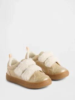 Toddler Vegan Fur Glitter Sneakers
