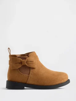 Toddler Vegan Suede Bow Chelsea Boots