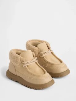 Toddler Vegan Suede Sherpa-Cuff Boots