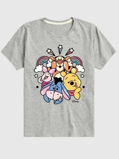 Toddler Winnie the Pooh and Friends Rainbow and Stars Short Sleeve Graphic Tee