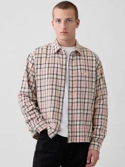 Twill Straight-Hem Shirt