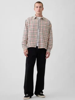 Twill Straight-Hem Shirt