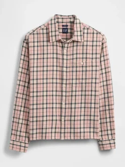 Twill Straight-Hem Shirt