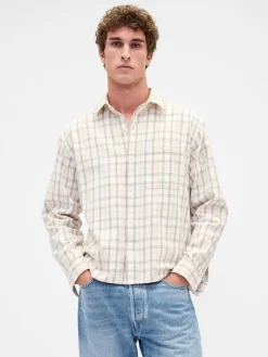 Twill Straight-Hem Shirt