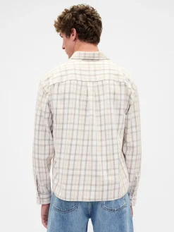 Twill Straight-Hem Shirt