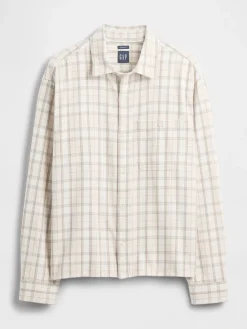 Twill Straight-Hem Shirt