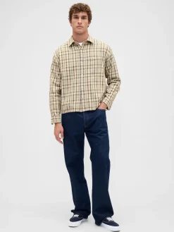 Twill Straight-Hem Shirt