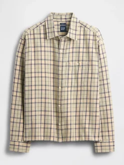Twill Straight-Hem Shirt