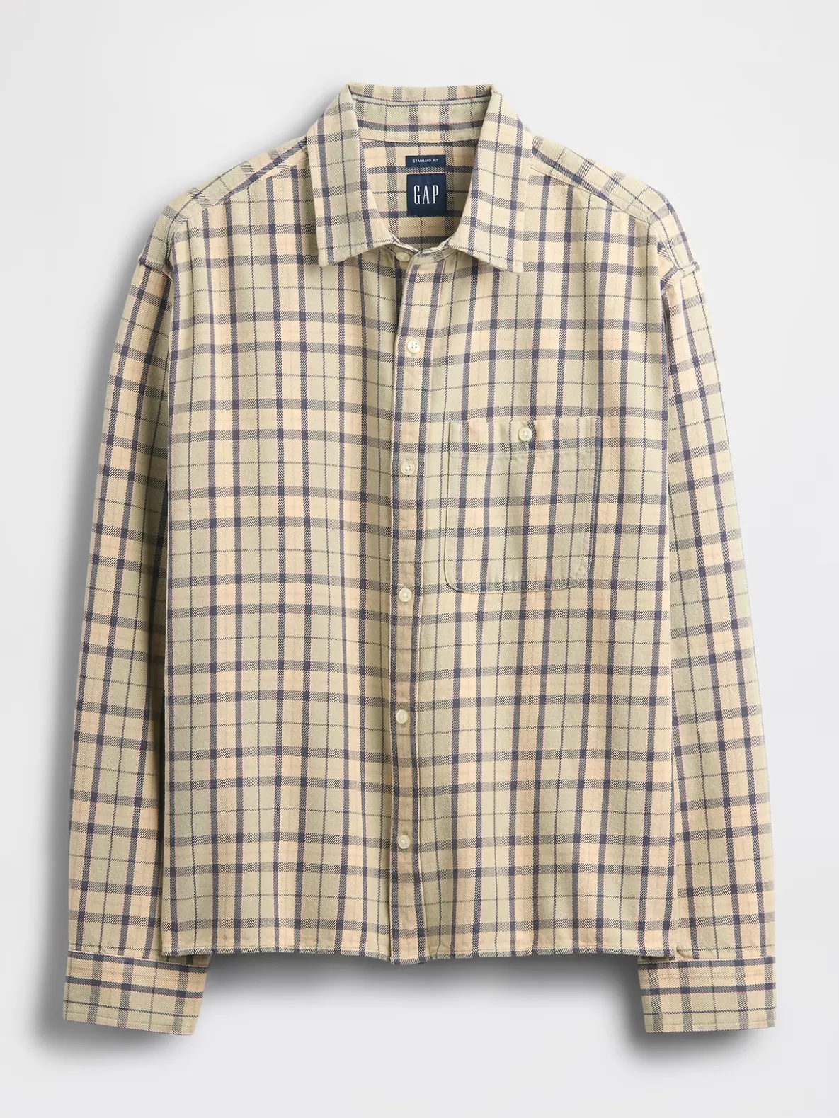 Twill Straight-Hem Shirt