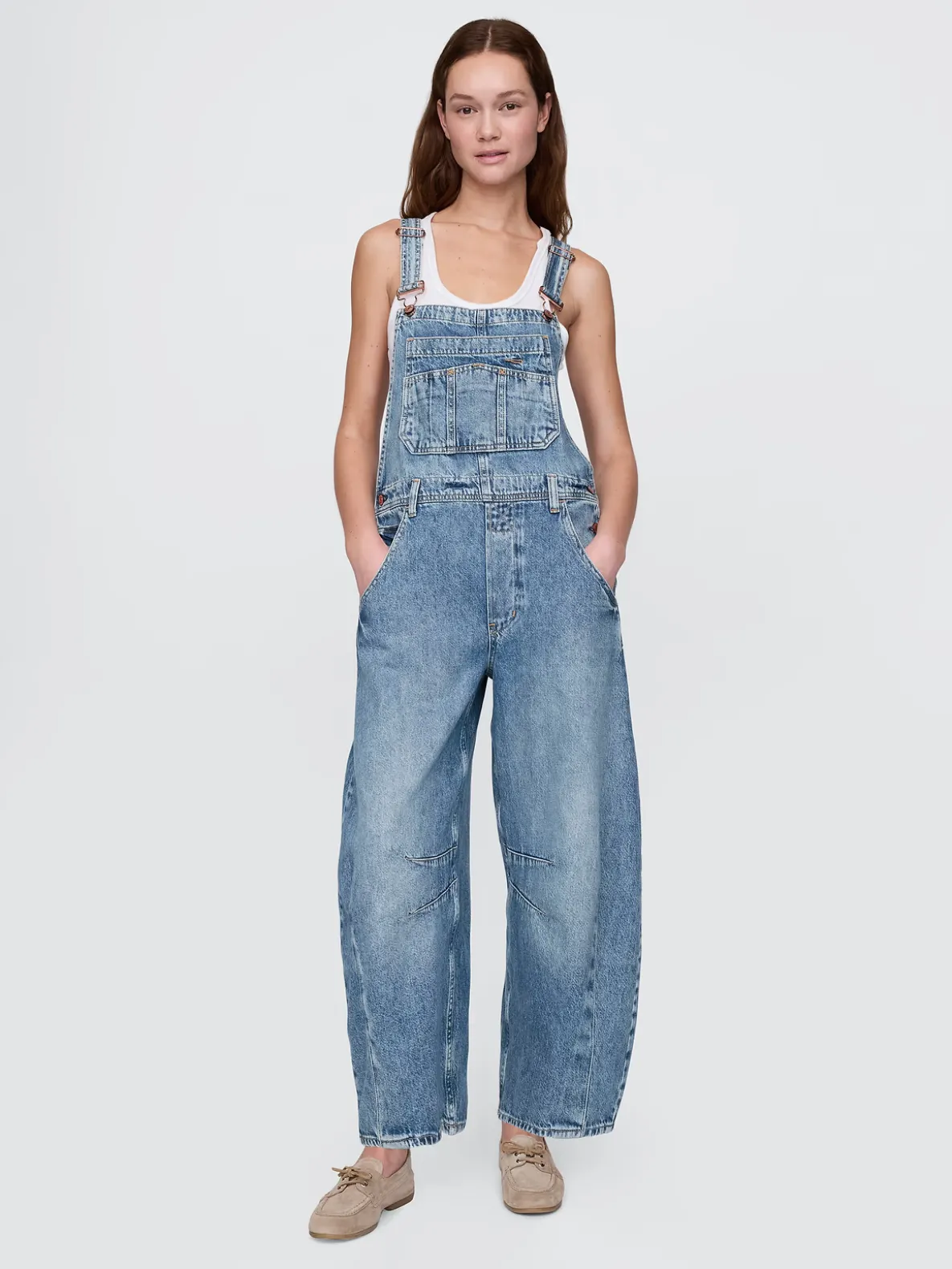 UltraSoft Denim Horseshoe Overalls