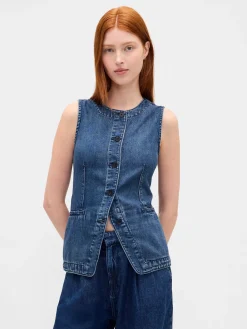 UltraSoft Denim Longline Vest