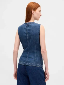 UltraSoft Denim Longline Vest