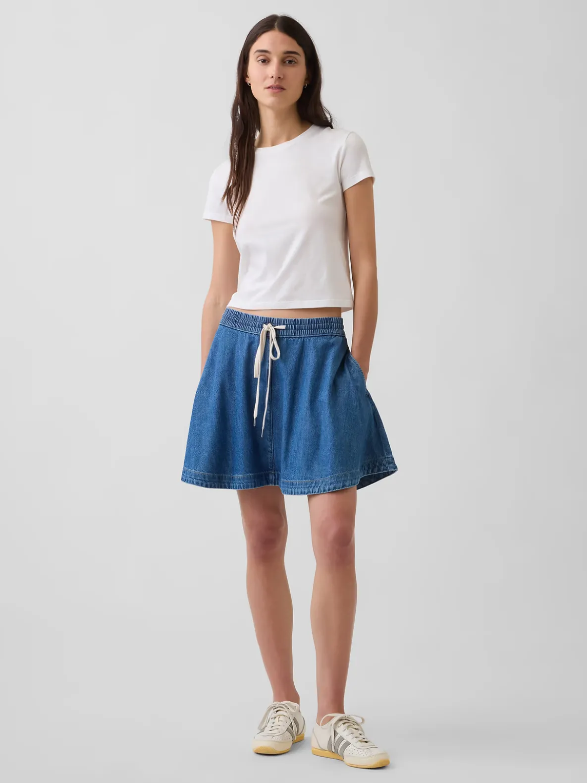UltraSoft Denim Mini Circle Skirt