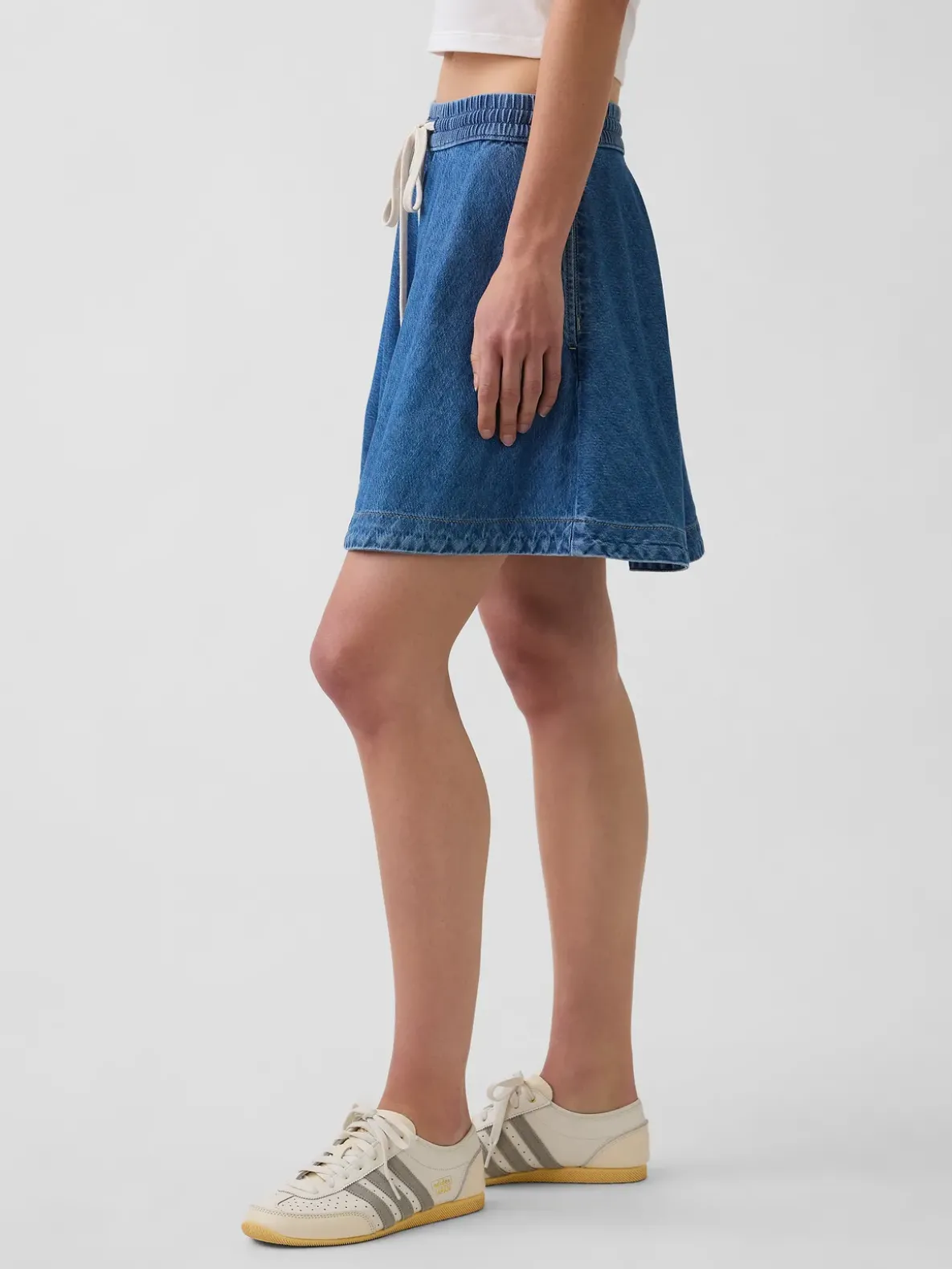 UltraSoft Denim Mini Circle Skirt