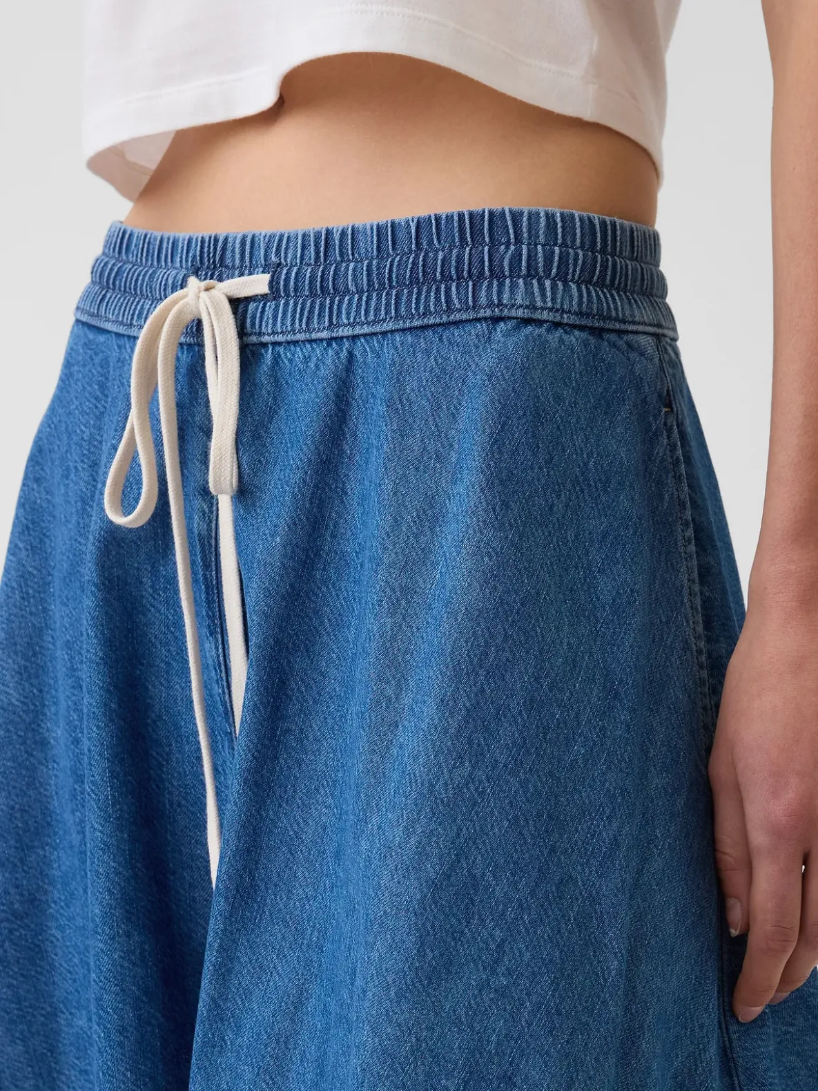 UltraSoft Denim Mini Circle Skirt