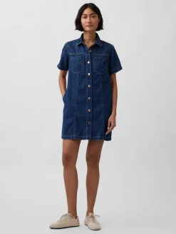 UltraSoft Denim Mini Shirtdress