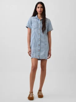 UltraSoft Denim Mini Shirtdress