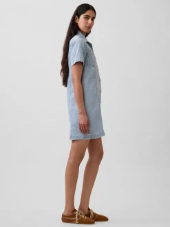 UltraSoft Denim Mini Shirtdress