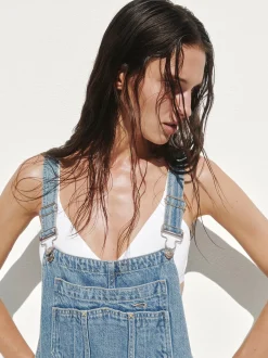 UltraSoft Denim Relaxed Overalls