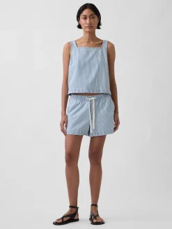 UltraSoft Denim Stripe Easy Shorts