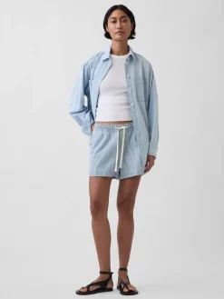UltraSoft Denim Stripe Easy Shorts