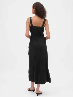 UltraSoft Denim Zip-Front Maxi Dress