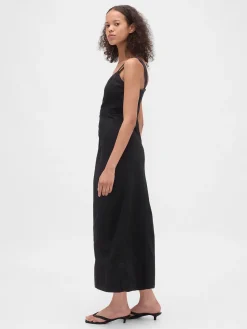 UltraSoft Denim Zip-Front Maxi Dress