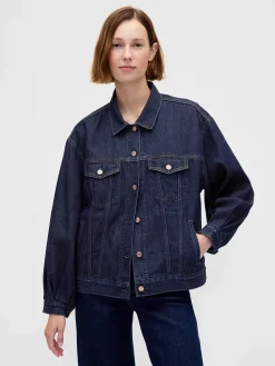 UltraSoft Oversized Balloon-Sleeve Icon Denim Jacket