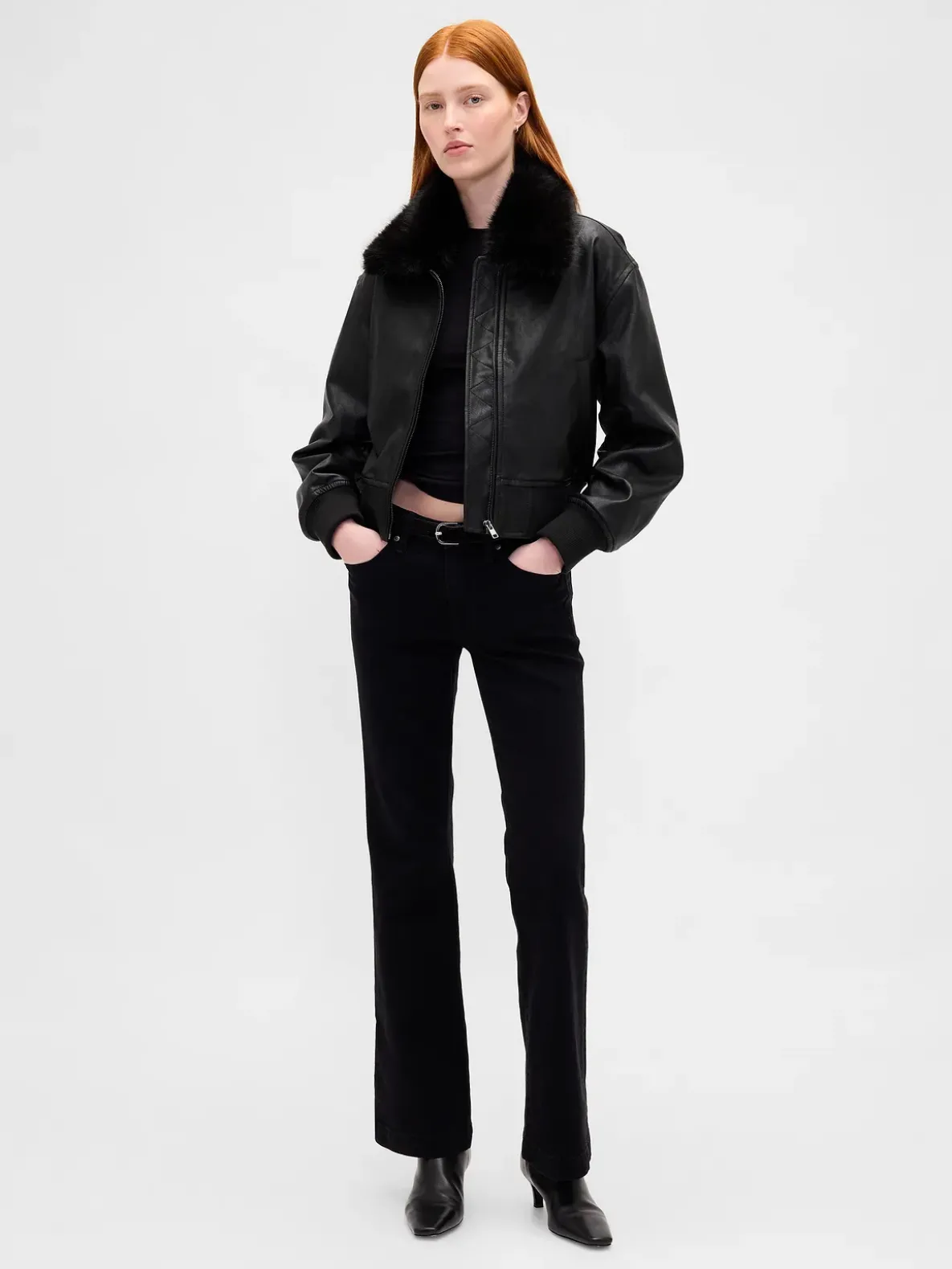 Vegan Leather Bomber Jacket