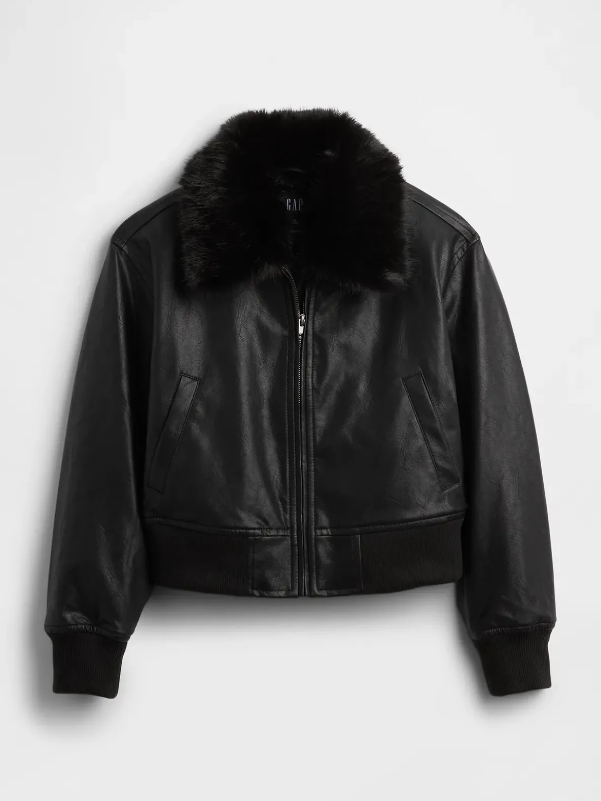 Vegan Leather Bomber Jacket
