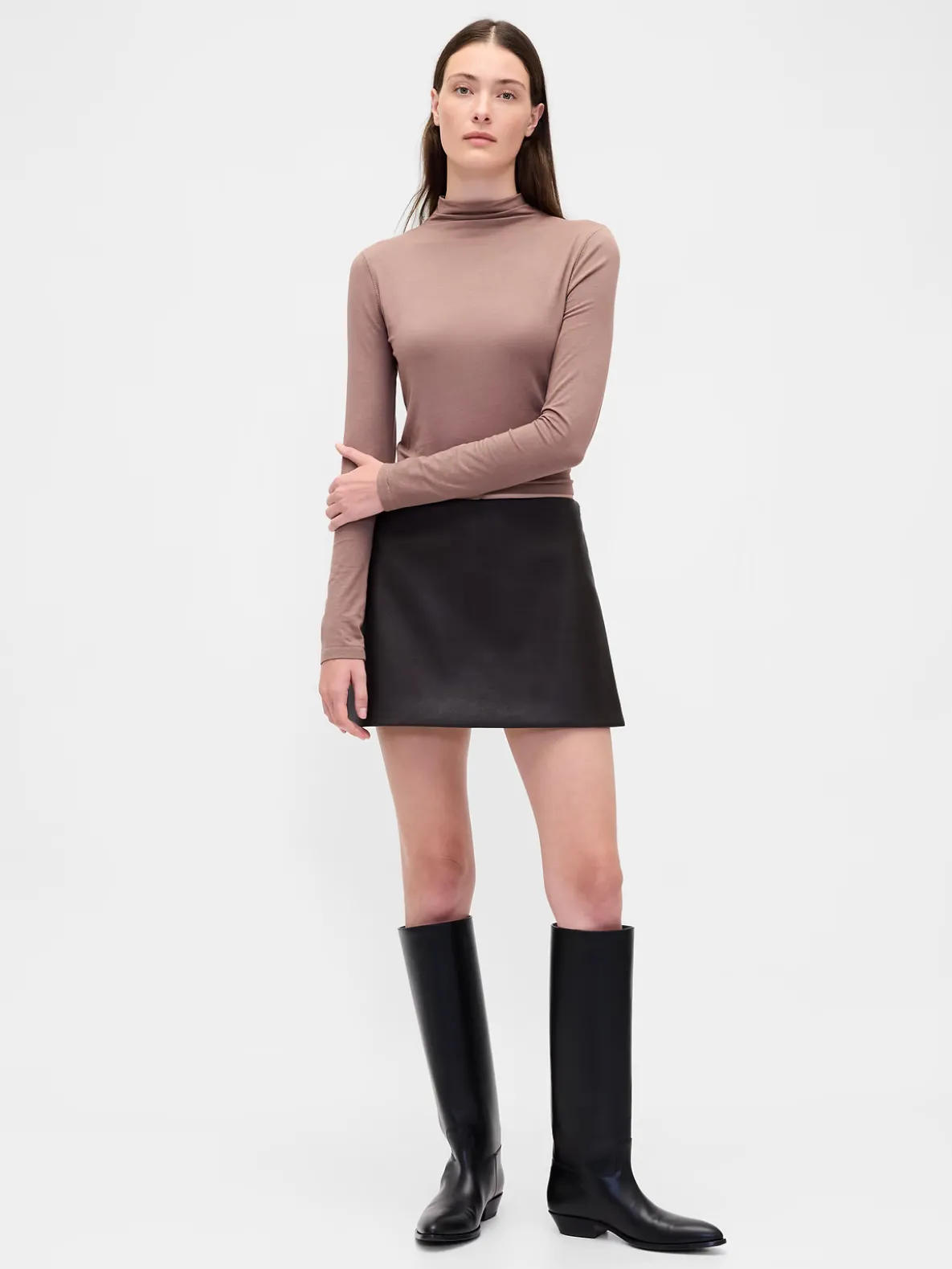 Vegan Leather Mini Skort