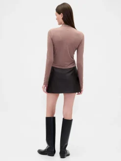 Vegan Leather Mini Skort