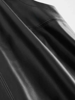 Vegan Leather Shift Mini Dress