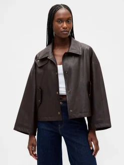 Vegan Leather Swing Jacket