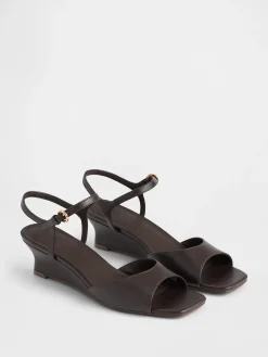 Vegan Leather Wedge Sandals