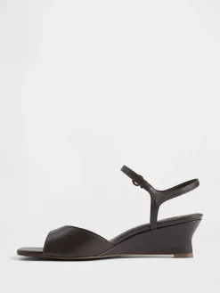 Vegan Leather Wedge Sandals