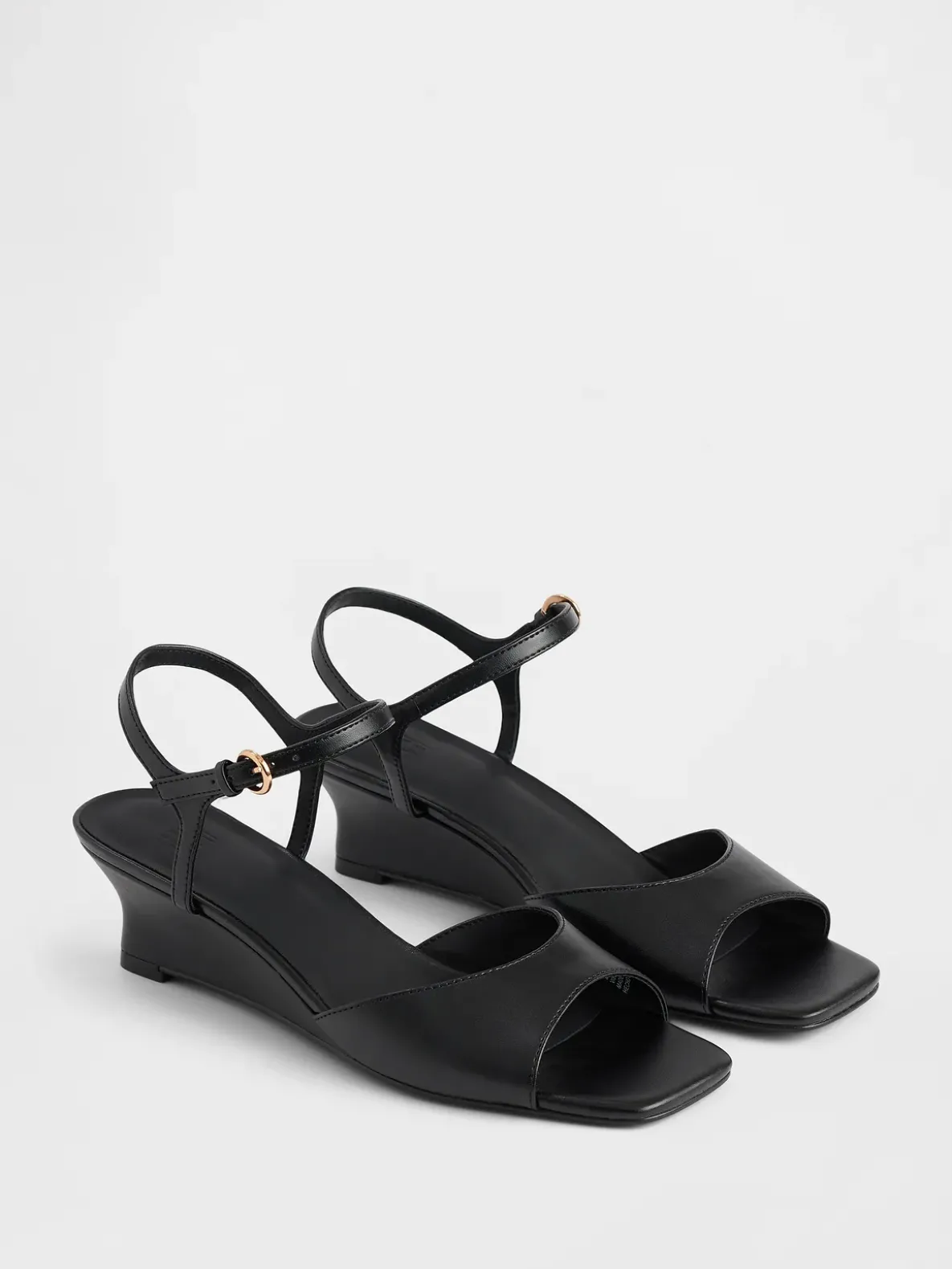 Vegan Leather Wedge Sandals